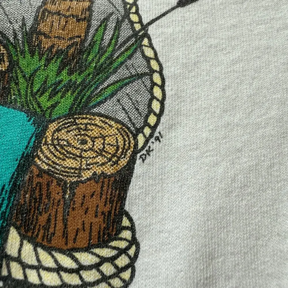 Vintage 90s Crab Deck Bar T-Shirt Fruit of the Loom Made in USA L